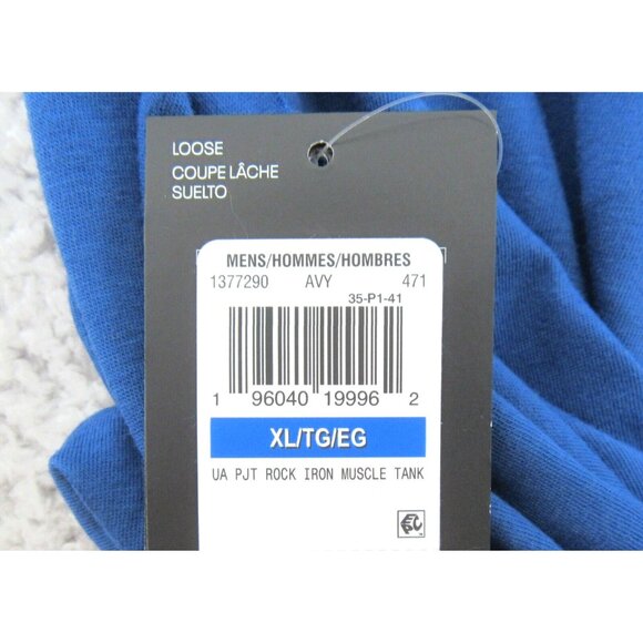 Under Armour Project Rock Iron Paradise Tank Top Mens Size XL Royal Blue NEW - Picture 8 of 9